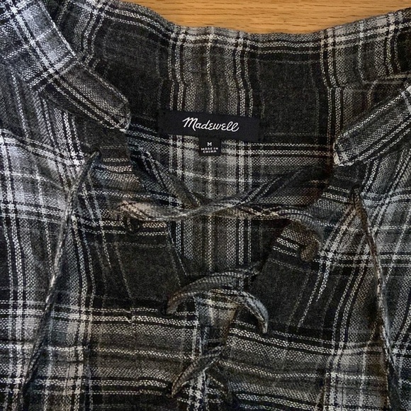 Madewell Plaid Wool blend blouse in size M, EUC - Picture 5 of 6